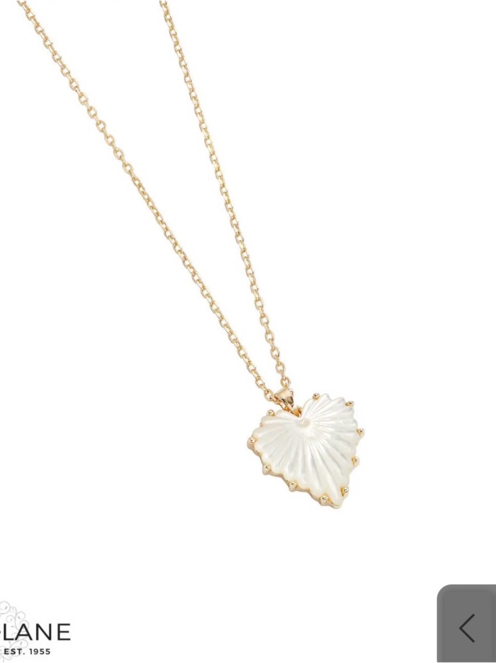 Park Lane “Buttercream” Necklace with White Mother-of-Pearl Heart Pendant -